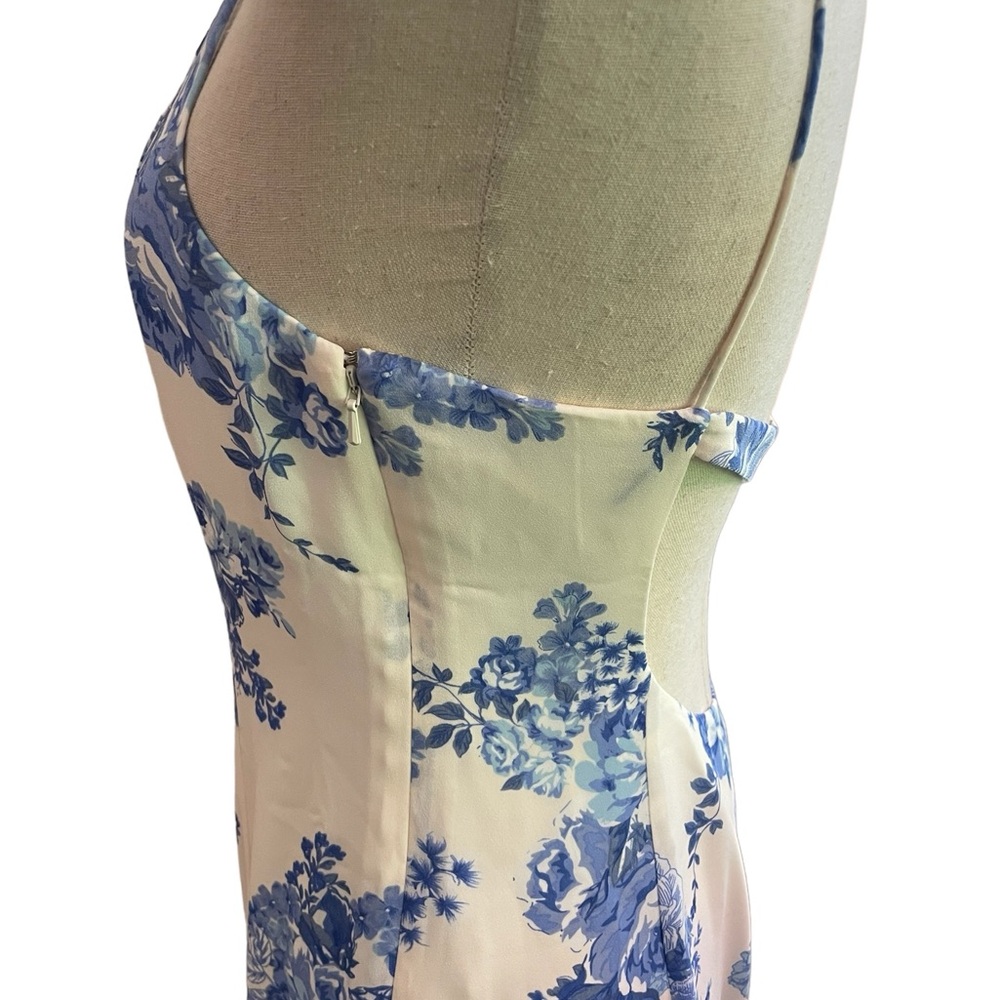 BHLDN ANTHROPOLOGIE Anamaria Georgette Dress Blue Floral New With Tags - Picture 6 of 13